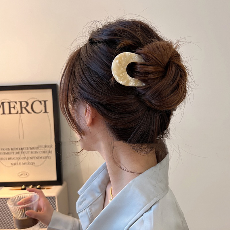 Jin Xin agrafă de păr în formă de U, placă de acid acetic, stil retro, origine Yiwu