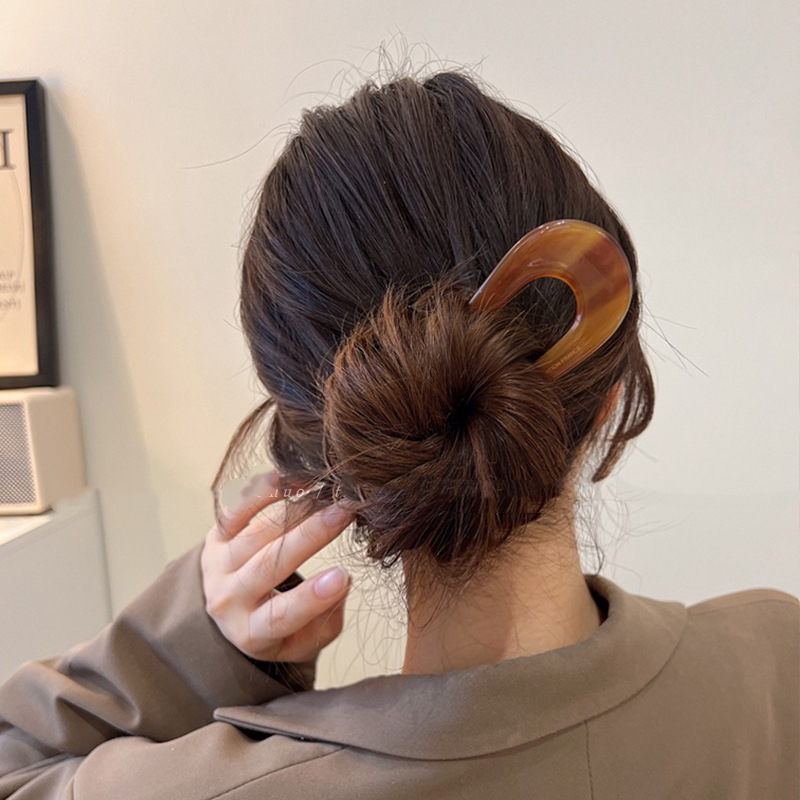 Jin Xin agrafă de păr în formă de U, placă de acid acetic, stil retro, origine Yiwu