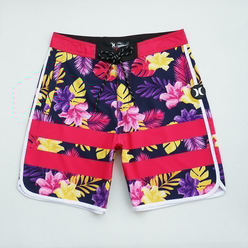 Ανδρικά σορτς παραλίας - Γρήγορο στέγνωμα, μικροελαστικότητα, ψηφιακή εκτύπωση, 95% πολυεστέρας, ριγέ ή πλέγμα σχέδιο