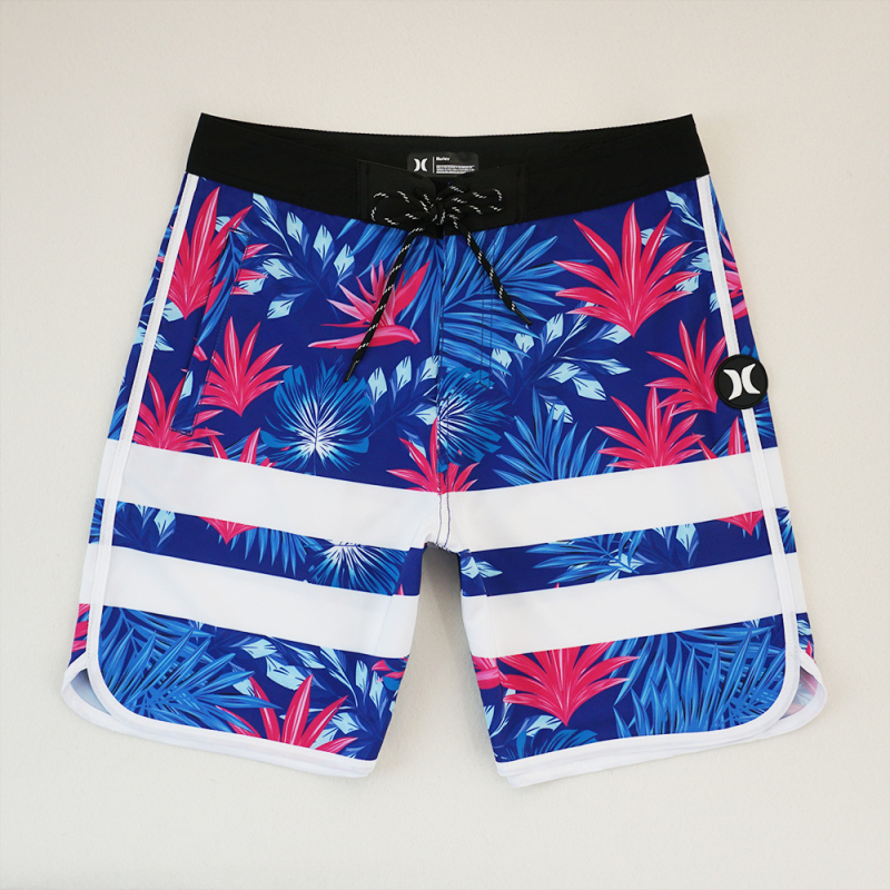 Ανδρικά σορτς παραλίας - Γρήγορο στέγνωμα, μικροελαστικότητα, ψηφιακή εκτύπωση, 95% πολυεστέρας, ριγέ ή πλέγμα σχέδιο