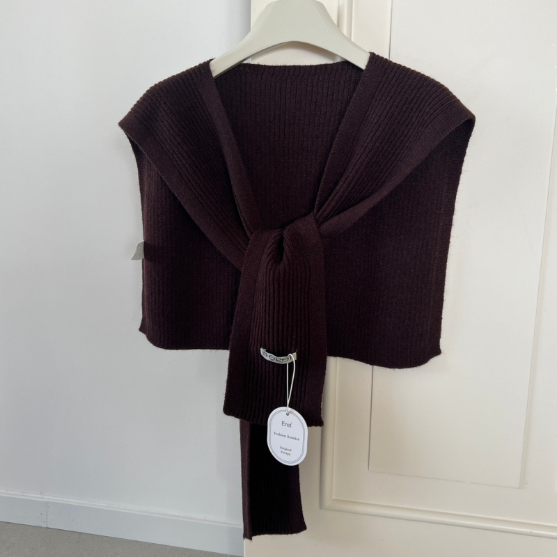 Șal tricotat în stil coreean pentru femei, fular decorativ din lână pentru primăvară și toamnă; compoziție 96% sau mai mult; stil: japonezo-coreean dulce; tricotare.