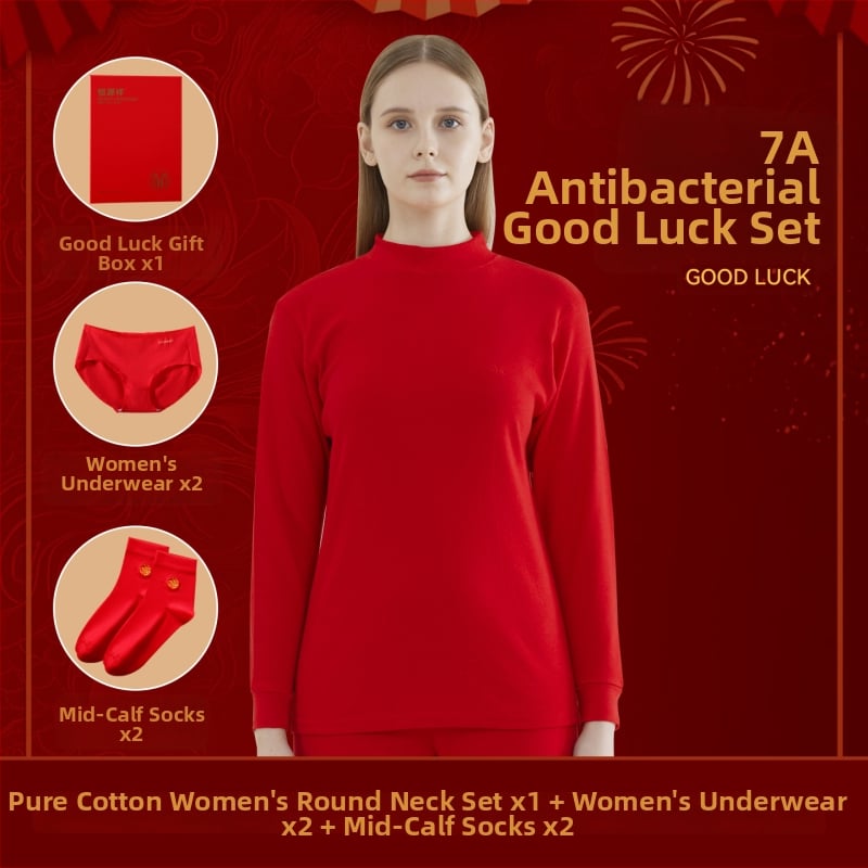 Set termic pentru bărbați din bumbac 100%, antibacterian, trei straturi, grosime extra 501–600 g/m², top cu mânecă lungă și guler simplu, pantaloni incluși