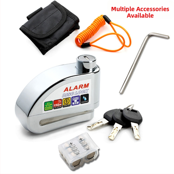 Riasztó tárcsafék-zár elektromos kerékpárhoz és motorkerékpárhoz, DF 8308, Anyag: cink-ötvözet, réz, Tömeg: 0,51 kg