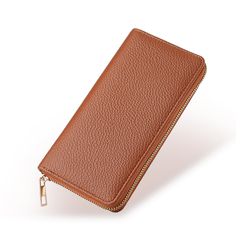 Portofel feminin din PU, textură piele granule (pebbled), capacitate mare, extensie, căptușală din piele sintetică, primăvara 2025