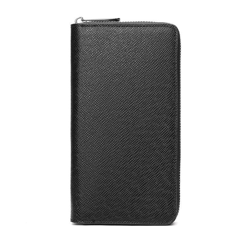 Hosszú záras férfi pénztárca, PU anyag, városi minimalista stílus, vízálló és kopásálló, belső szövet szintetikus bőrből, márka Suxin.niwei