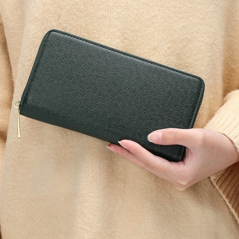 Hosszú záras férfi pénztárca, PU anyag, városi minimalista stílus, vízálló és kopásálló, belső szövet szintetikus bőrből, márka Suxin.niwei