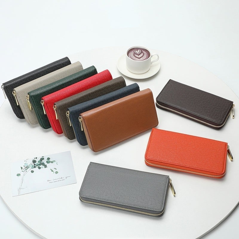 Hosszú záras férfi pénztárca, PU anyag, városi minimalista stílus, vízálló és kopásálló, belső szövet szintetikus bőrből, márka Suxin.niwei