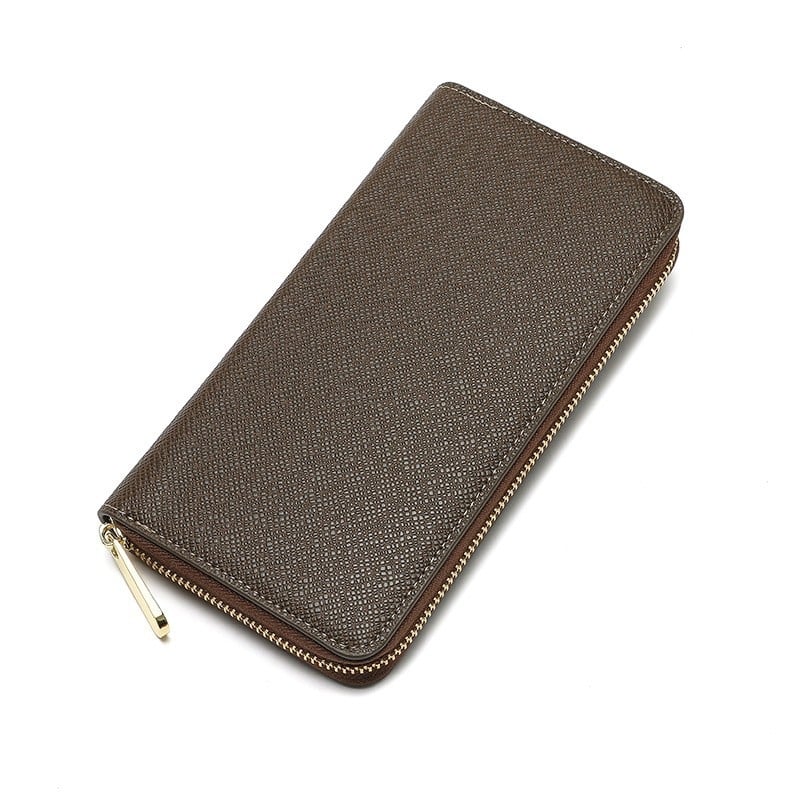 Hosszú záras férfi pénztárca, PU anyag, városi minimalista stílus, vízálló és kopásálló, belső szövet szintetikus bőrből, márka Suxin.niwei