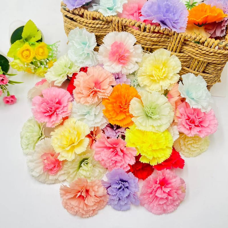 Mesterséges szegfű virág – selyem virág esküvőkhöz, kültéri használathoz, fotópropok és otthoni dekoráció