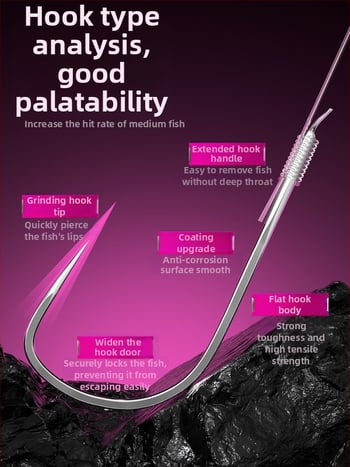 Cârlig de pescuit obișnuit, cârlig dublu, oțel aliat, Little Fengxian, Black Pit