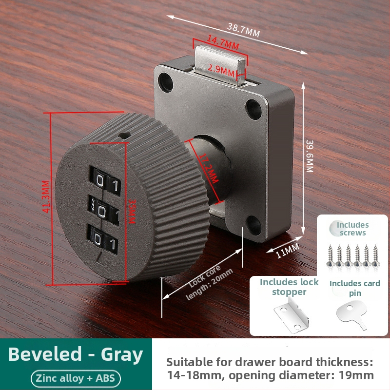 Κλειδαριά με κωδικό για συρτάρια και ντουλάπια — υλικό: κράμα ψευδάργύρου + ABS; μοντέλο: κλειδαριά με κωδικό; εφαρμογή: συρτάρια, ντουλάπια, αρχεία; τύπος: αριθμητικός κωδικός; ξεκλείδωμα: με κωδικό