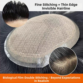 Férfi paróka – valós emberi haj, korona patch, zökkenőmentes hatás, természetes megjelenés, nem festhető