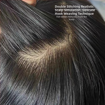 Férfi paróka – valós emberi haj, korona patch, zökkenőmentes hatás, természetes megjelenés, nem festhető