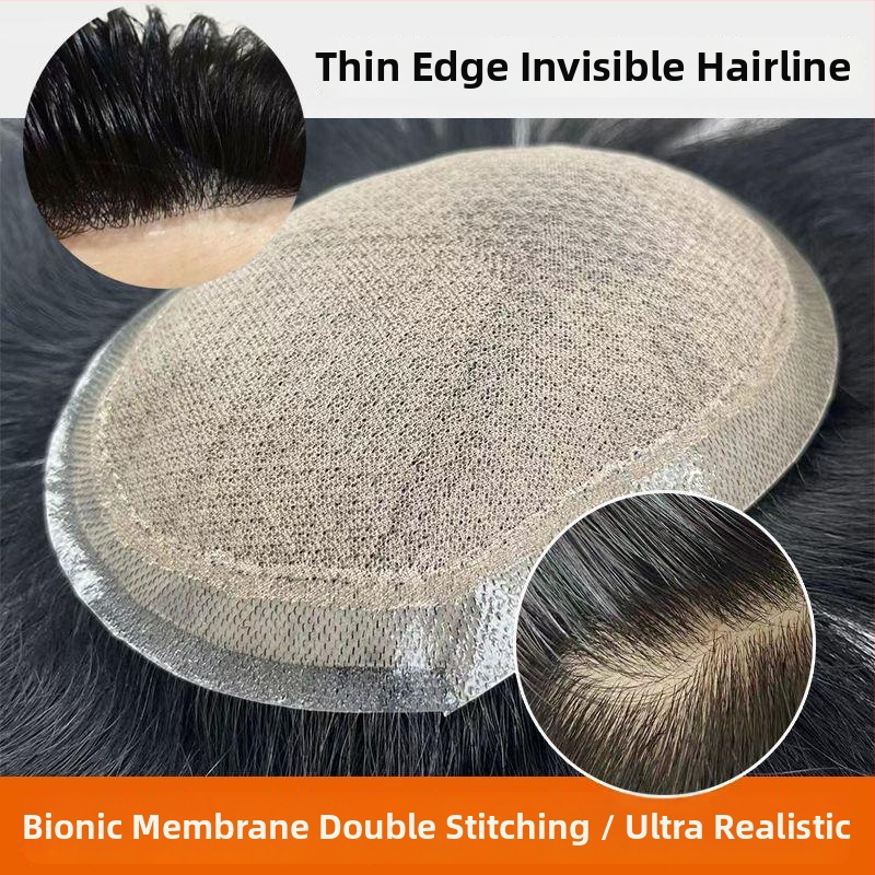 Férfi paróka – valós emberi haj, korona patch, zökkenőmentes hatás, természetes megjelenés, nem festhető