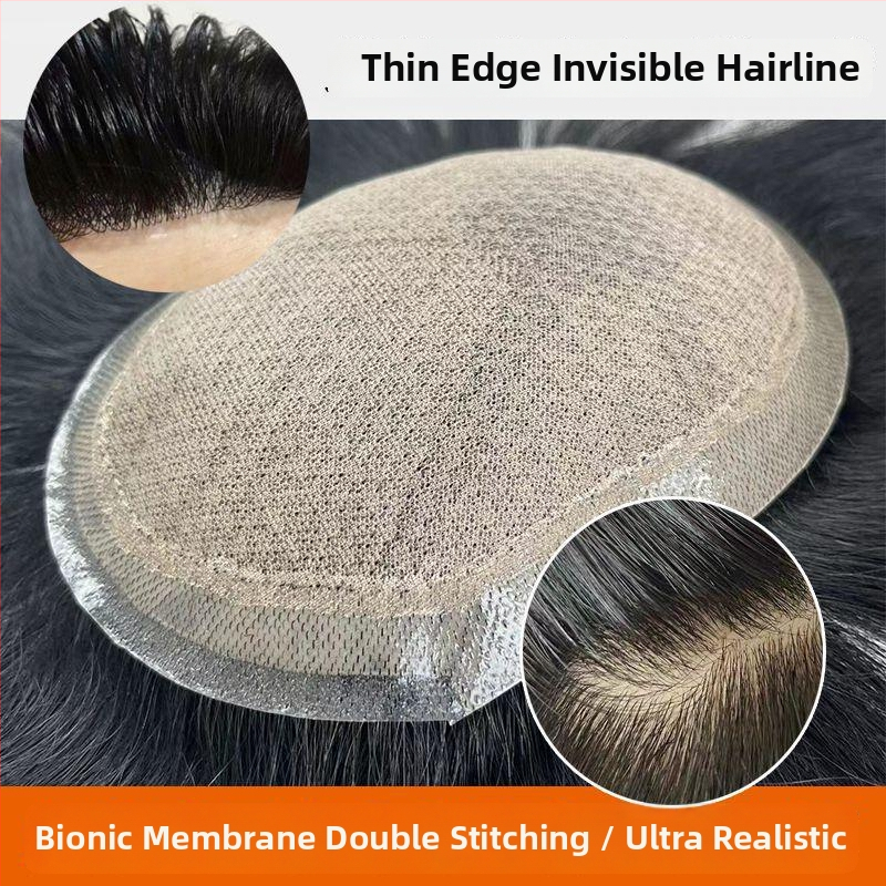 Férfi paróka – valós emberi haj, korona patch, zökkenőmentes hatás, természetes megjelenés, nem festhető