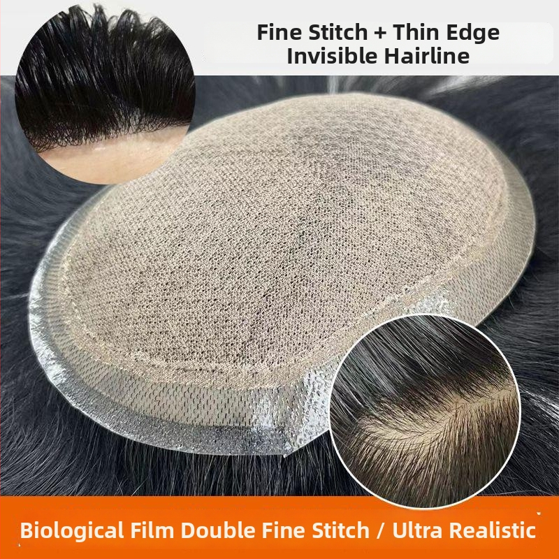 Férfi paróka – valós emberi haj, korona patch, zökkenőmentes hatás, természetes megjelenés, nem festhető