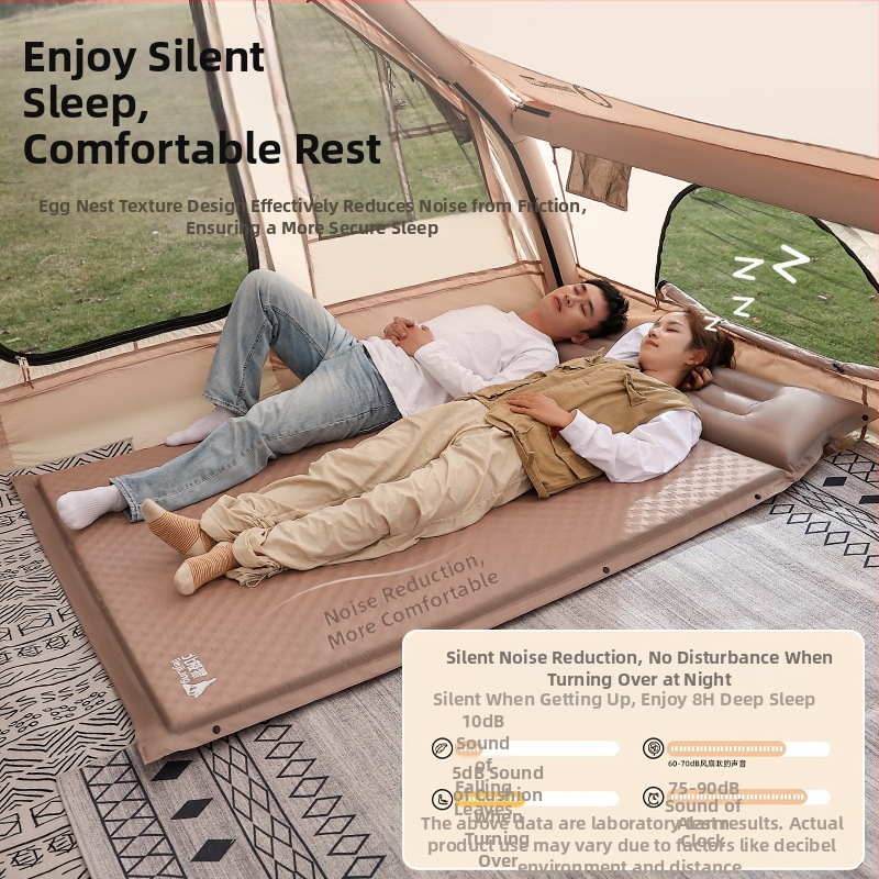 Φουσκωτό υπνόστρωμα για κάμπινγκ, για 1–2 άτομα, με χειροκίνητη αντλία αέρα, βάρος 1,25 kg, υλικά: 75D pongee + 190T πολυεστερική ταφτά