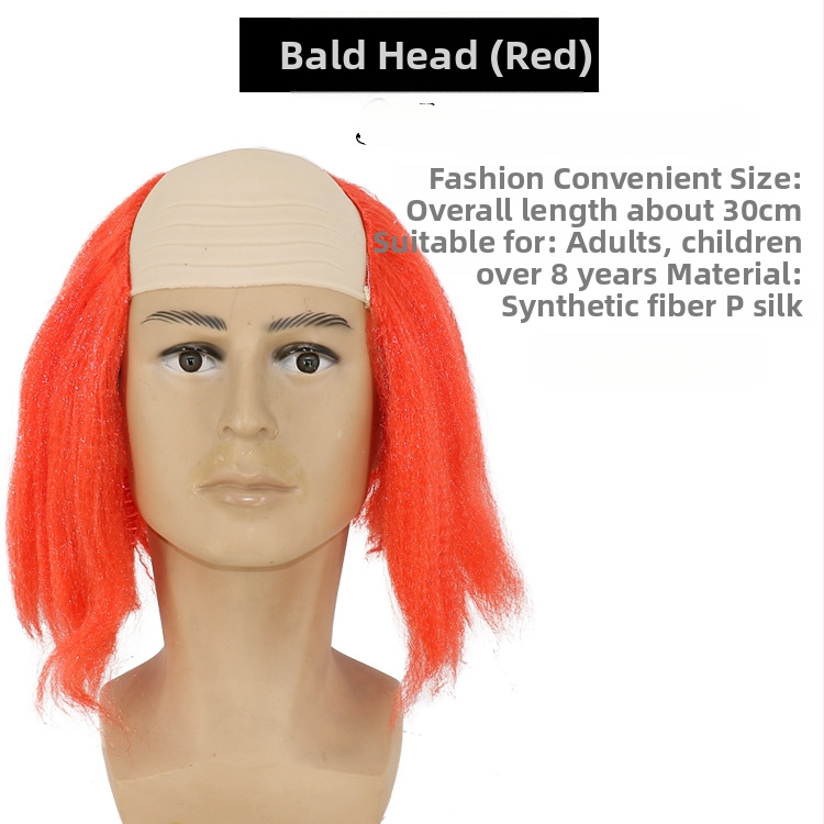 COS paróka kopasz kinézettel, modell 3737, mókás stílus, közepes hosszúságú haj, anyaga: K silk / P silk, alkalmas minden arcvonásra