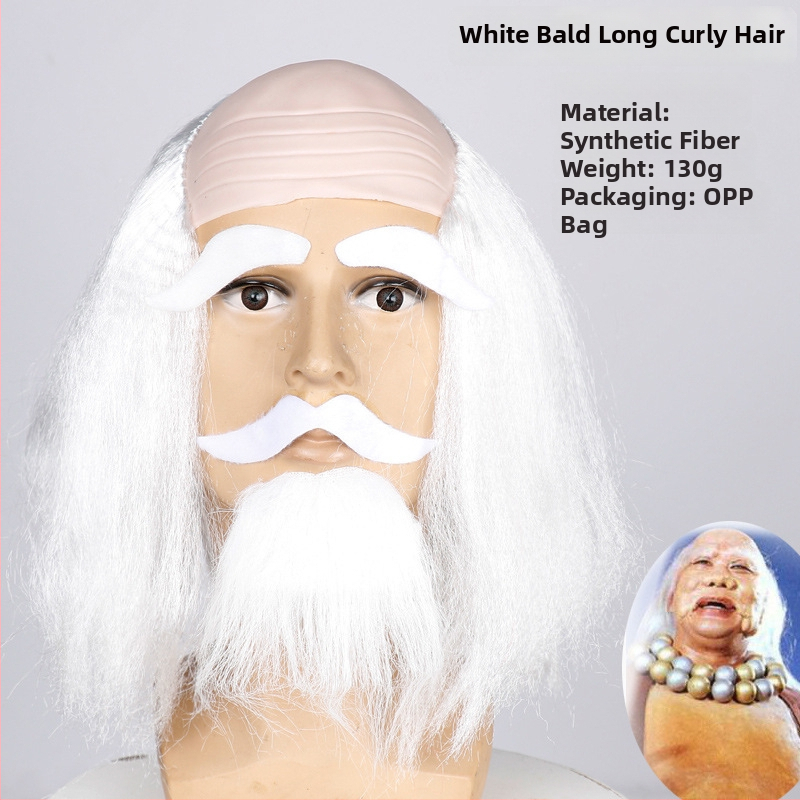 COS paróka kopasz kinézettel, modell 3737, mókás stílus, közepes hosszúságú haj, anyaga: K silk / P silk, alkalmas minden arcvonásra