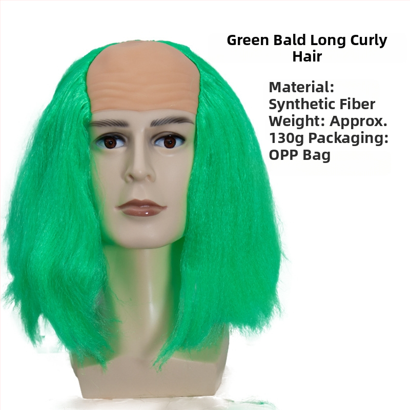 COS paróka kopasz kinézettel, modell 3737, mókás stílus, közepes hosszúságú haj, anyaga: K silk / P silk, alkalmas minden arcvonásra