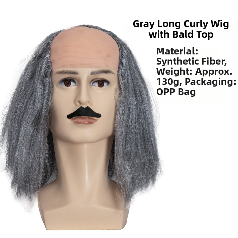 COS paróka kopasz kinézettel, modell 3737, mókás stílus, közepes hosszúságú haj, anyaga: K silk / P silk, alkalmas minden arcvonásra