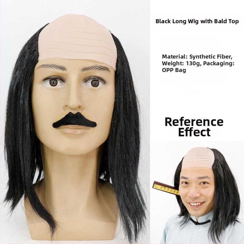 COS paróka kopasz kinézettel, modell 3737, mókás stílus, közepes hosszúságú haj, anyaga: K silk / P silk, alkalmas minden arcvonásra