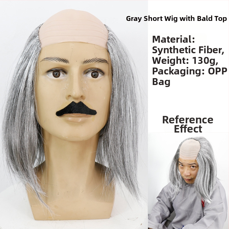 COS paróka kopasz kinézettel, modell 3737, mókás stílus, közepes hosszúságú haj, anyaga: K silk / P silk, alkalmas minden arcvonásra