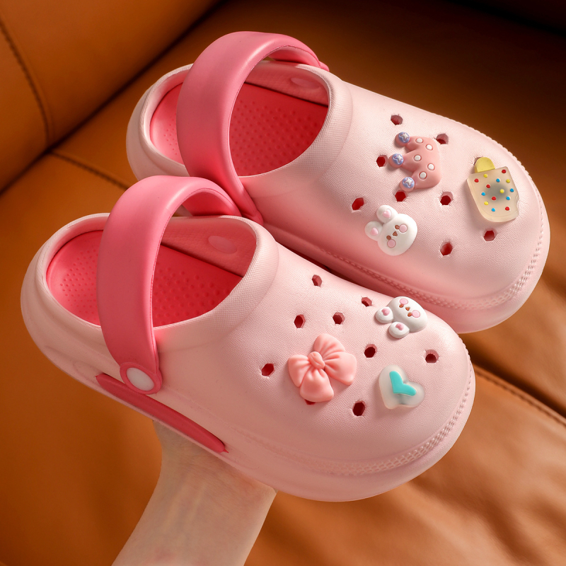 Pantofi de plajă pentru copii cu partea superioară EVA, unisex, pentru 4–9 ani, stil Cartoon Paradise, lansare primăvara 2025