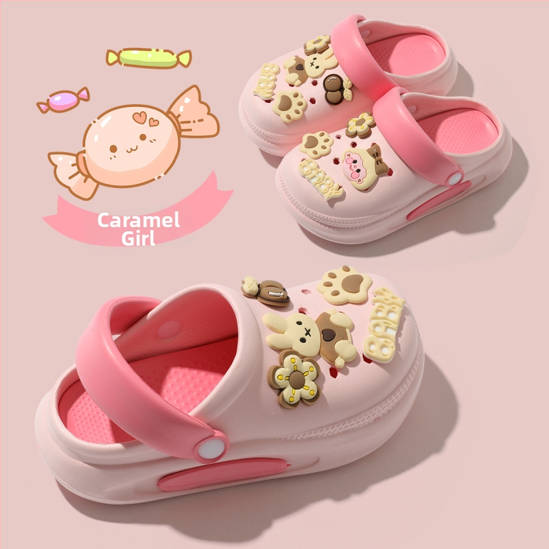 Pantofi de plajă pentru copii cu partea superioară EVA, unisex, pentru 4–9 ani, stil Cartoon Paradise, lansare primăvara 2025