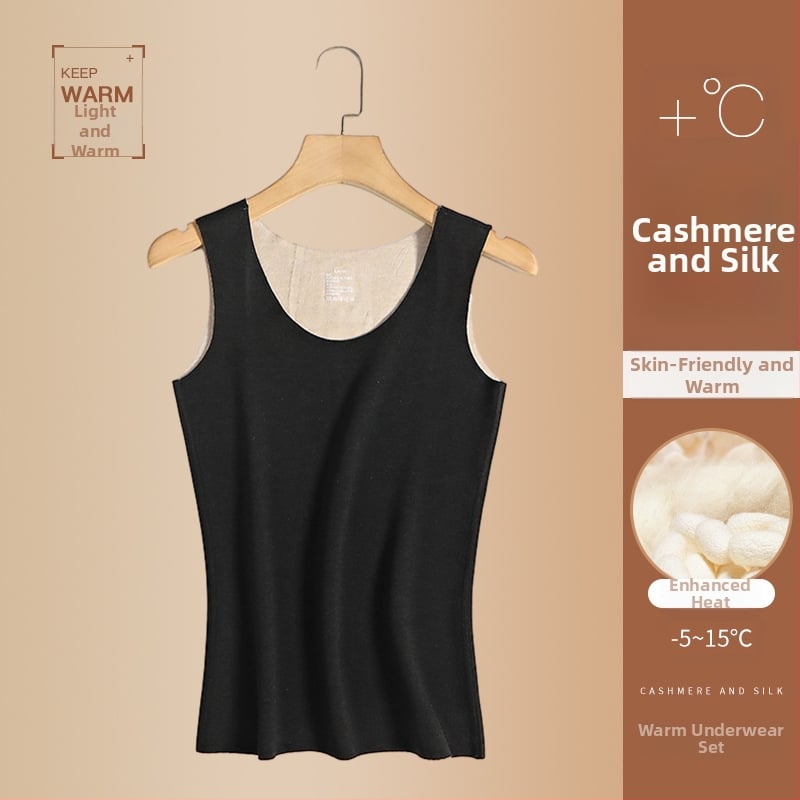 Vesta termică, amestec de cașmir (30–50% acrilic), grosime extra 301-350 g/m2, guler rotund, strat unic de bază