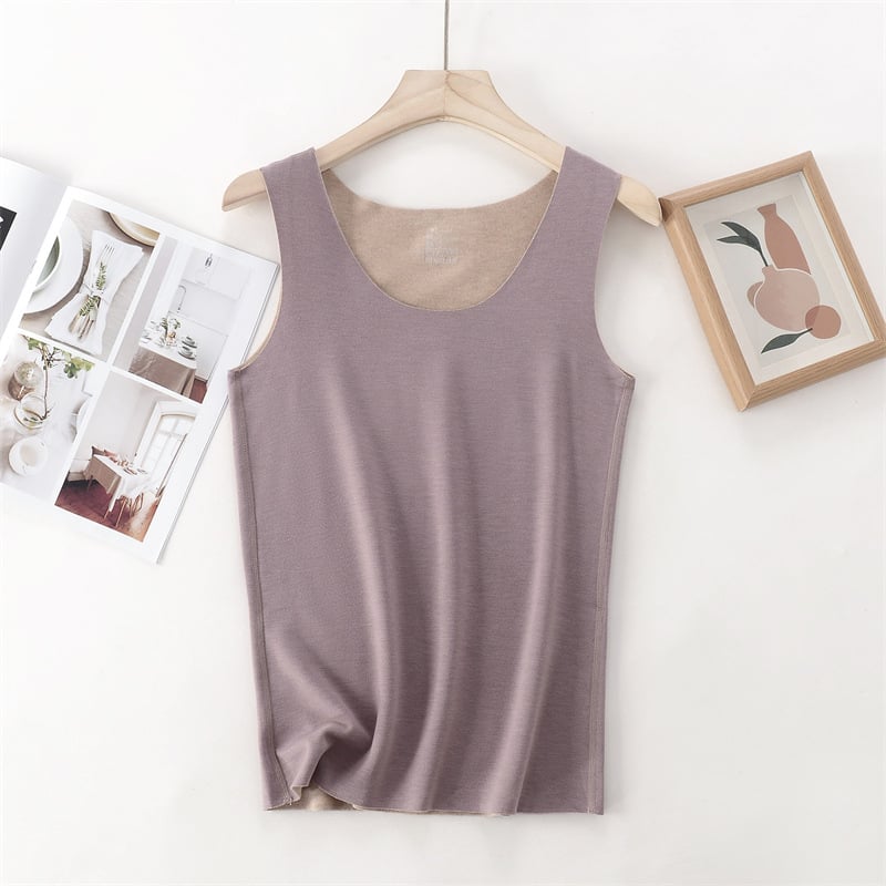 Vesta termică, amestec de cașmir (30–50% acrilic), grosime extra 301-350 g/m2, guler rotund, strat unic de bază