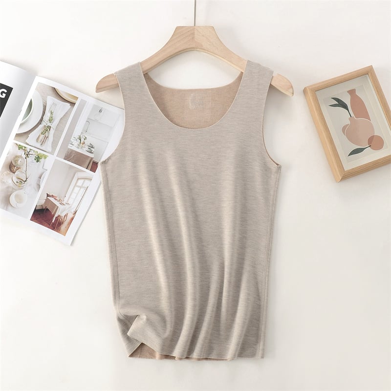 Vesta termică, amestec de cașmir (30–50% acrilic), grosime extra 301-350 g/m2, guler rotund, strat unic de bază