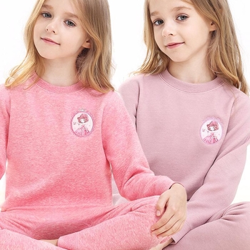 Σετ θερμικού εσωρούχου για κορίτσια, με φλίς επένδυση, από βαμβάκι, για τον χειμώνα, ηλικίες 3–8 ετών