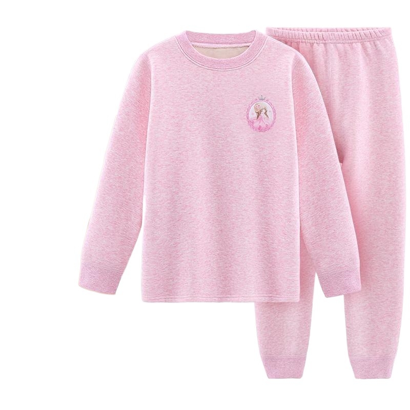 Σετ θερμικού εσωρούχου για κορίτσια, με φλίς επένδυση, από βαμβάκι, για τον χειμώνα, ηλικίες 3–8 ετών