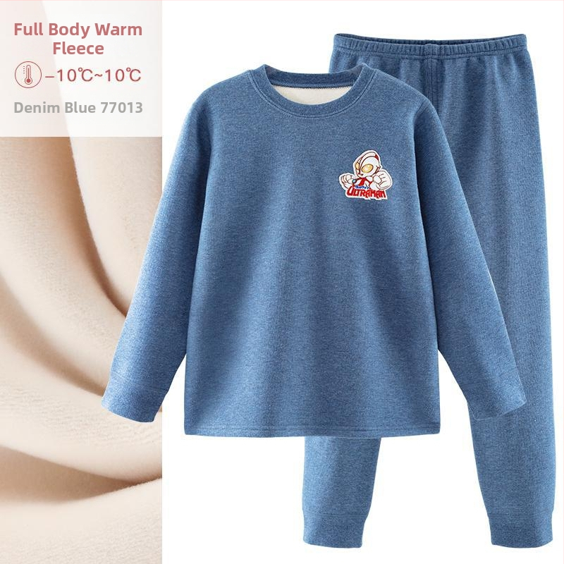 Σετ θερμικού εσωρούχου για κορίτσια, με φλίς επένδυση, από βαμβάκι, για τον χειμώνα, ηλικίες 3–8 ετών