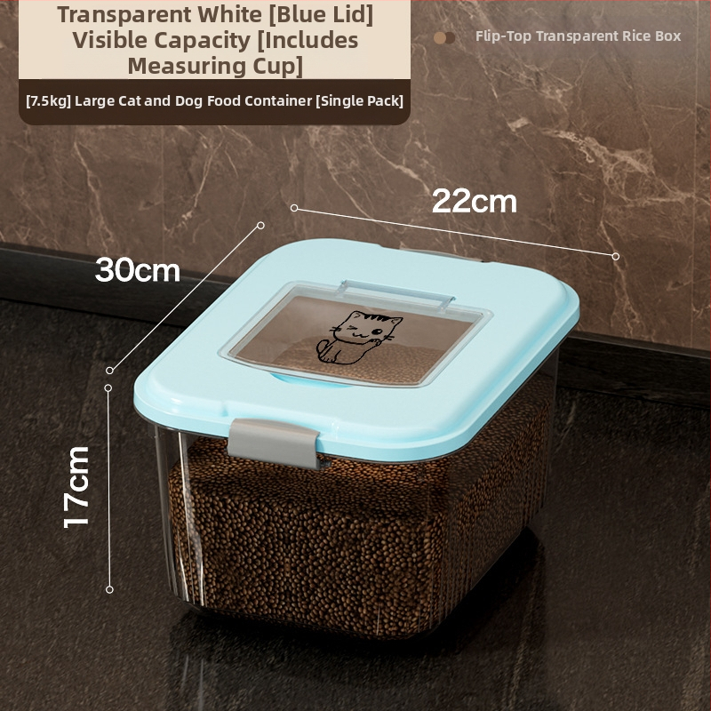 Δοχείο αποθήκευσης, σφραγιζόμενο, ανθεκτικό στην υγρασία, PP υλικό, χωρητικότητα 12 kg, κατάλληλο για ρύζι, αλεύρι, κόκκους και τροφή κατοικίδιων
