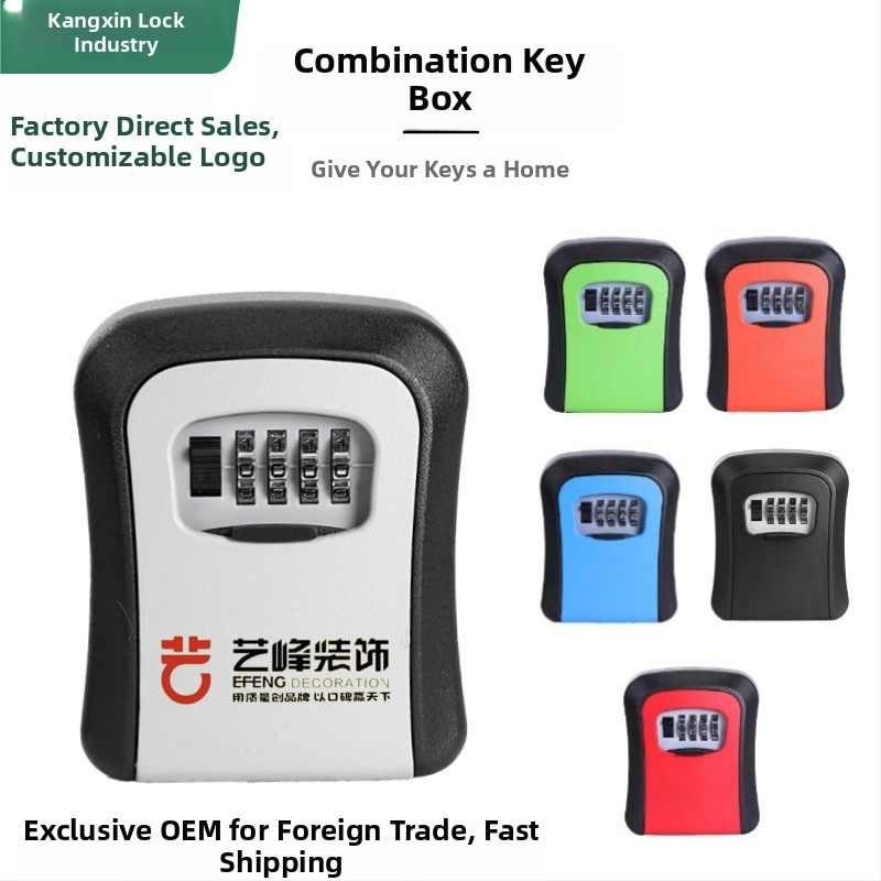 Falra szerelt jelszavas kulcstartó doboz — ABS alumínium ötvözet, KC-108, zárókar vastagsága 95 mm, rudak közötti távolság 95 mm