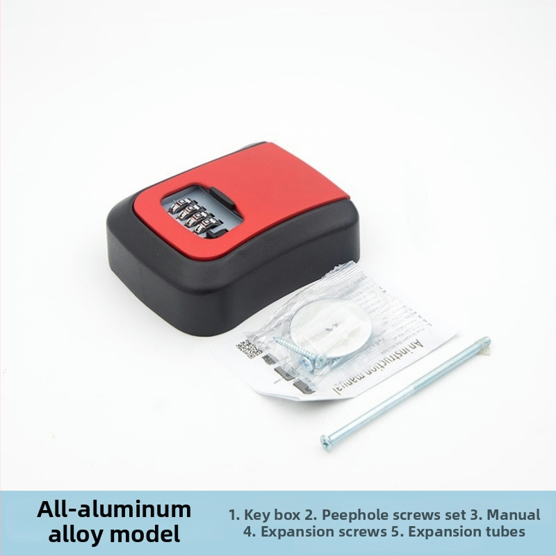 Falra szerelt jelszavas kulcstartó doboz — ABS alumínium ötvözet, KC-108, zárókar vastagsága 95 mm, rudak közötti távolság 95 mm