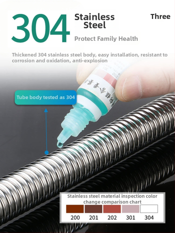 304 nerezová oceľová hadica vstupná, model LX, vysoký tlak, teplotne odolná, CE certifikát