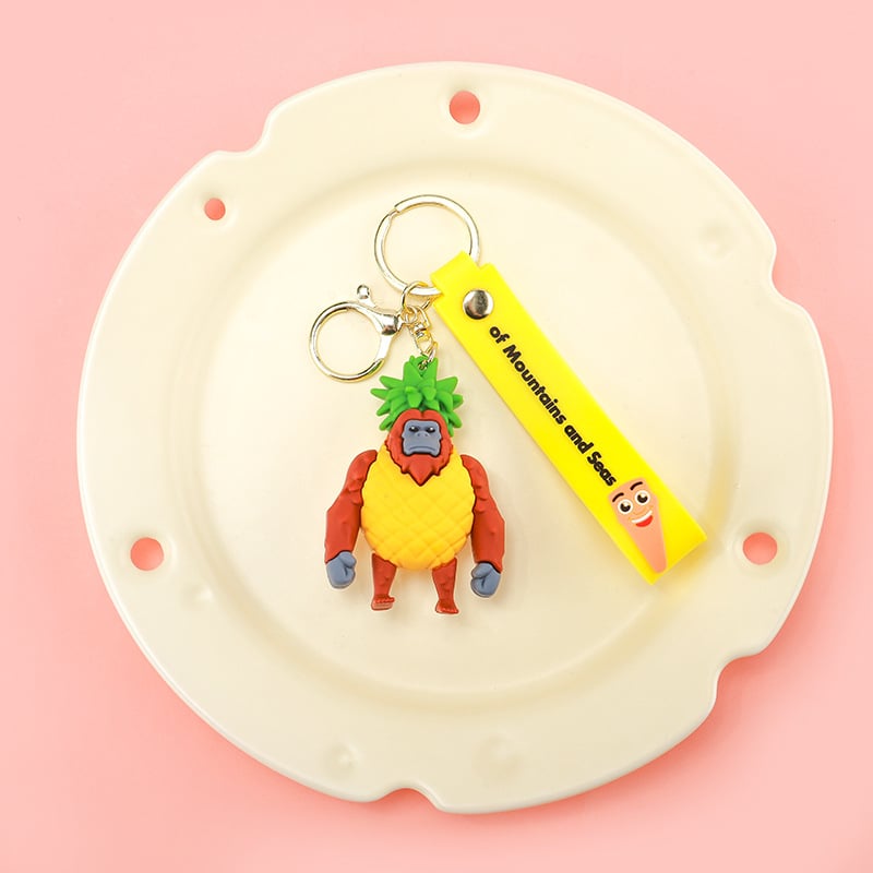 PVC kulcstartó – karikatúra figura Shanhaijing, ember bottal és cápa baba