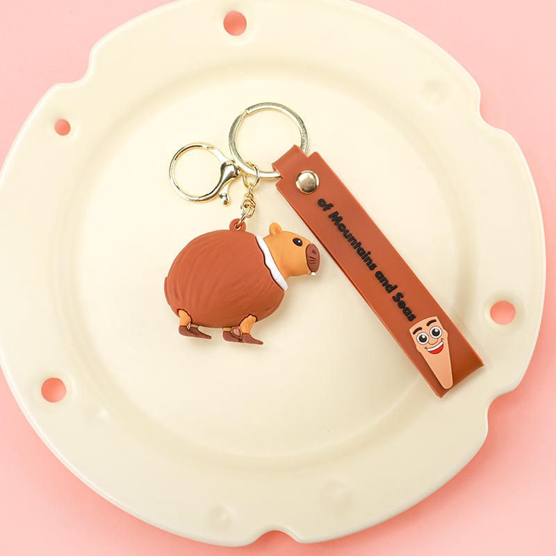 PVC kulcstartó – karikatúra figura Shanhaijing, ember bottal és cápa baba