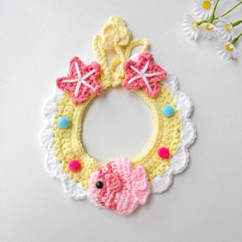 Γλυκό πλεκτό φουλάρι για κατοικίδια, με καρτούν μοτίβο, χειροποίητο πλέξιμο με βελονάκι από μαλλί, για σκύλους και γάτες, όλο τον χρόνο