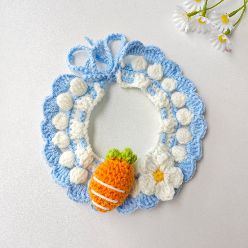 Γλυκό πλεκτό φουλάρι για κατοικίδια, με καρτούν μοτίβο, χειροποίητο πλέξιμο με βελονάκι από μαλλί, για σκύλους και γάτες, όλο τον χρόνο