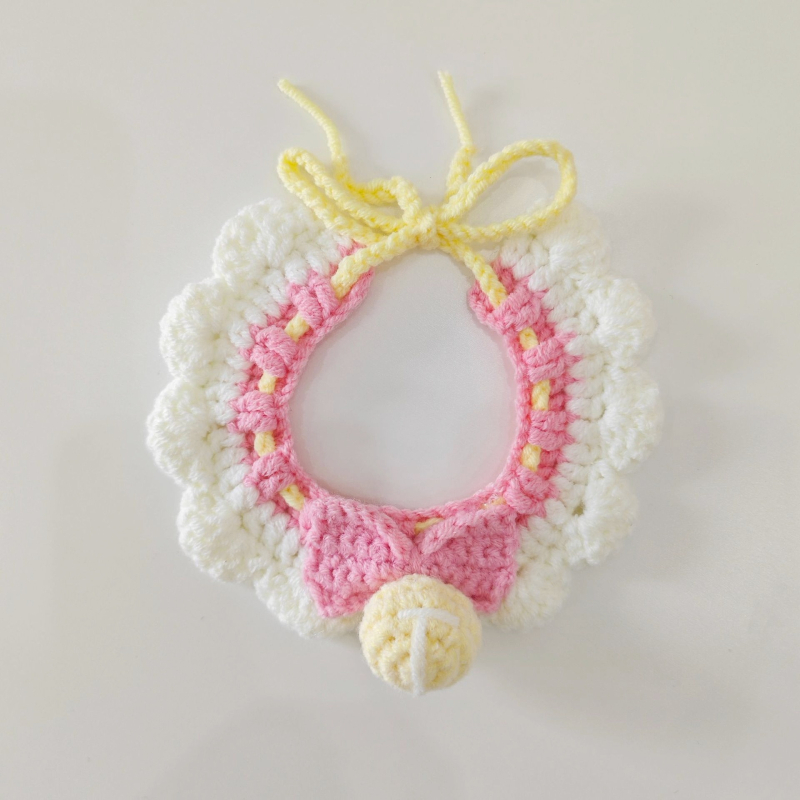 Γλυκό πλεκτό φουλάρι για κατοικίδια, με καρτούν μοτίβο, χειροποίητο πλέξιμο με βελονάκι από μαλλί, για σκύλους και γάτες, όλο τον χρόνο