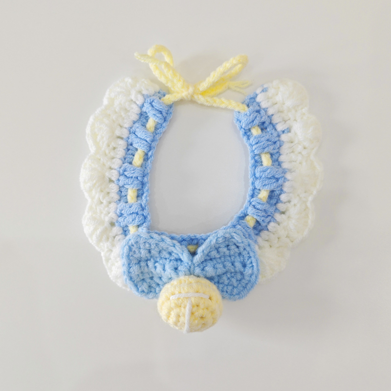 Γλυκό πλεκτό φουλάρι για κατοικίδια, με καρτούν μοτίβο, χειροποίητο πλέξιμο με βελονάκι από μαλλί, για σκύλους και γάτες, όλο τον χρόνο