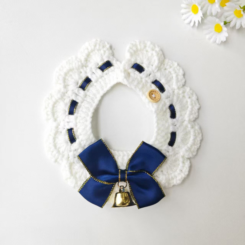 Γλυκό πλεκτό φουλάρι για κατοικίδια, με καρτούν μοτίβο, χειροποίητο πλέξιμο με βελονάκι από μαλλί, για σκύλους και γάτες, όλο τον χρόνο