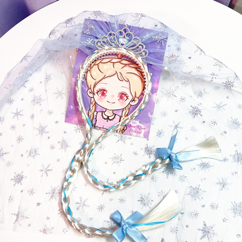 Gyerekeknek szánt paróka fonott fejkendő, műanyag/gyanta alapanyag, kockás minta, egyenként csomagolva, testreszabható