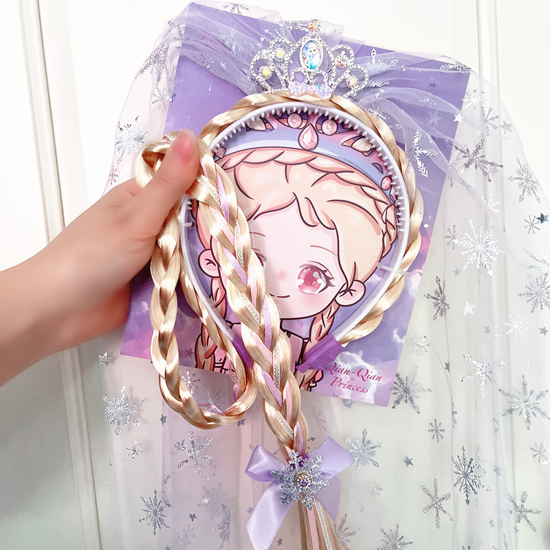 Gyerekeknek szánt paróka fonott fejkendő, műanyag/gyanta alapanyag, kockás minta, egyenként csomagolva, testreszabható