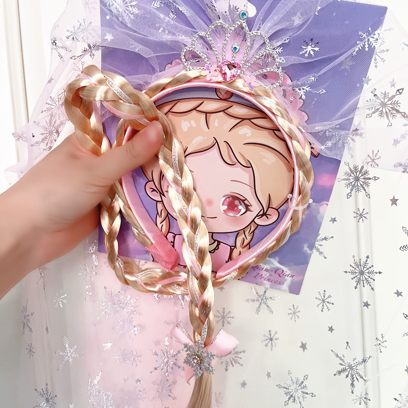 Gyerekeknek szánt paróka fonott fejkendő, műanyag/gyanta alapanyag, kockás minta, egyenként csomagolva, testreszabható