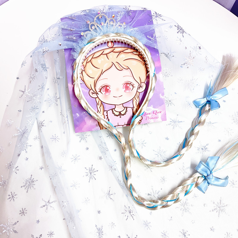 Gyerekeknek szánt paróka fonott fejkendő, műanyag/gyanta alapanyag, kockás minta, egyenként csomagolva, testreszabható